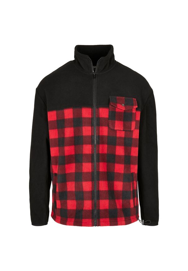 Kurtka Urban Classics patterned polar fleece track. Kolor: czarny, czerwony, wielokolorowy. Materiał: polar