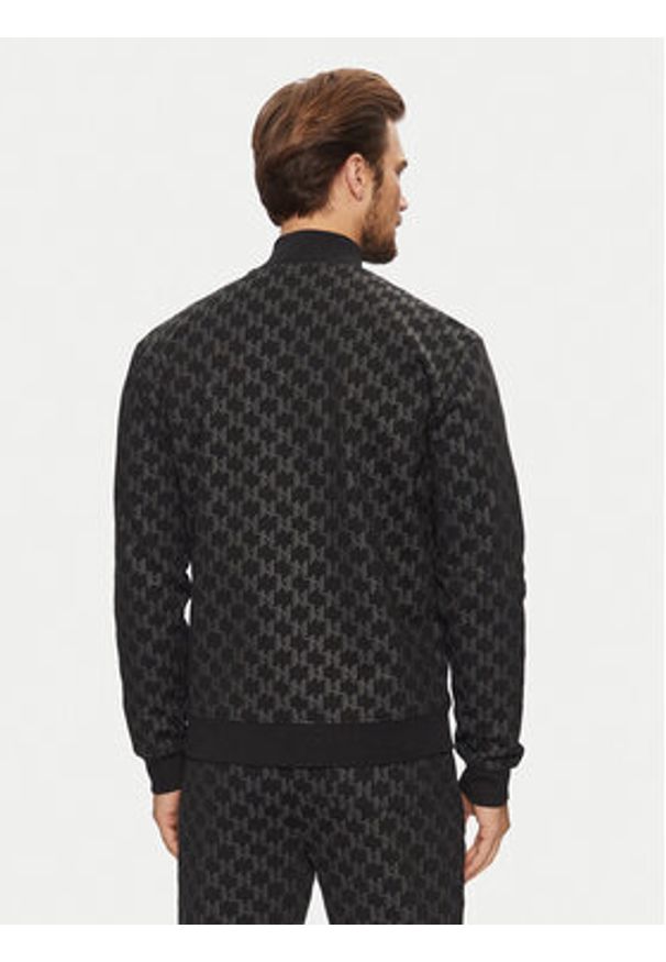 Karl Lagerfeld - KARL LAGERFELD Bluza 705077 551951 Czarny Regular Fit. Typ kołnierza: dekolt w karo. Kolor: czarny. Materiał: bawełna