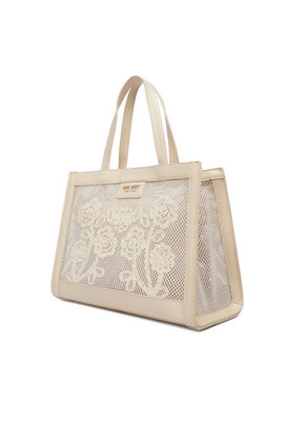 Nine West Torebka CEO-Wall Street Glow-KY319 Beżowy. Kolor: beżowy. Styl: street