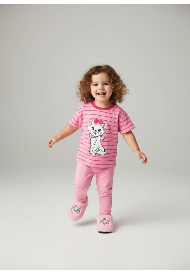 Sinsay - Bawełniana koszulka z nadrukiem Marie - różowy. Kolor: różowy. Materiał: bawełna. Wzór: nadruk