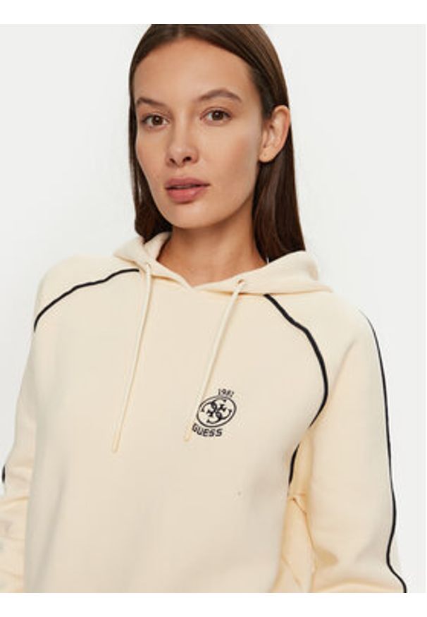Guess Bluza V4BQ05 KCHU1 Beżowy Regular Fit. Kolor: beżowy. Materiał: bawełna