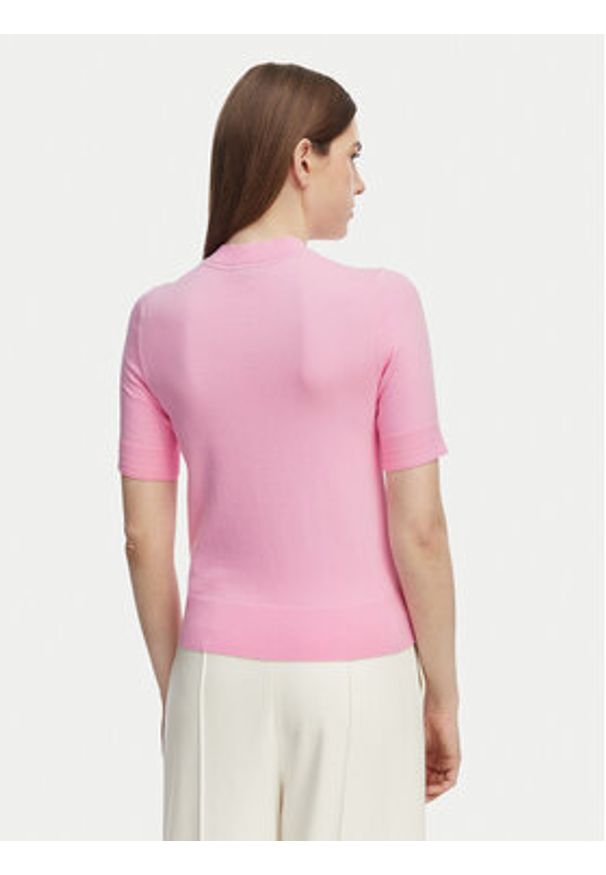 TOMMY HILFIGER - Tommy Hilfiger Sweter WW0WW49705 Różowy jasny Slim Fit. Kolor: różowy. Materiał: bawełna