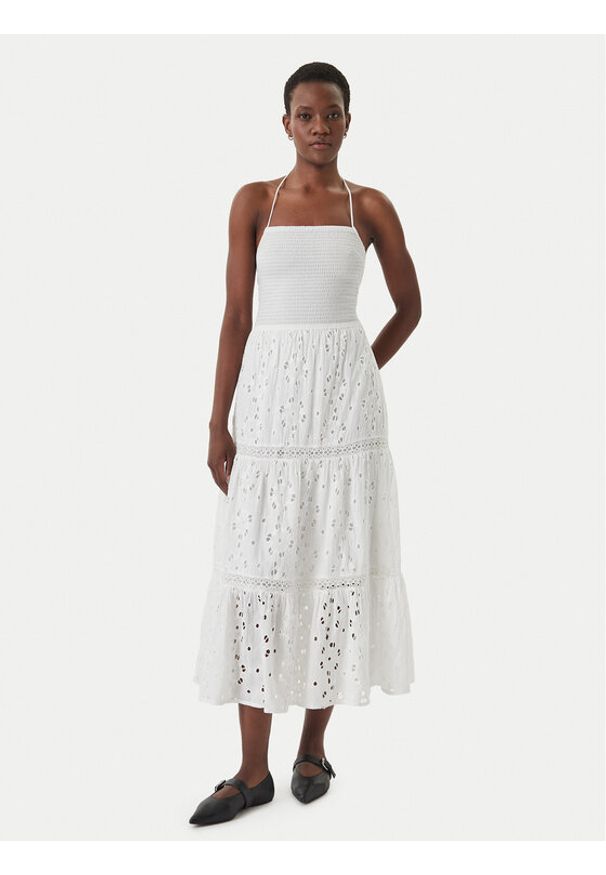 Iconique Sukienka letnia Sirya IC26-007 Biały Regular Fit. Kolor: biały. Materiał: bawełna. Sezon: lato