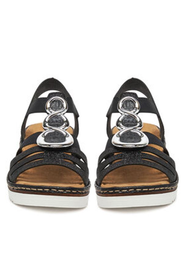 Rieker Sandały 679L4-00 Czarny. Kolor: czarny. Materiał: syntetyk, materiał