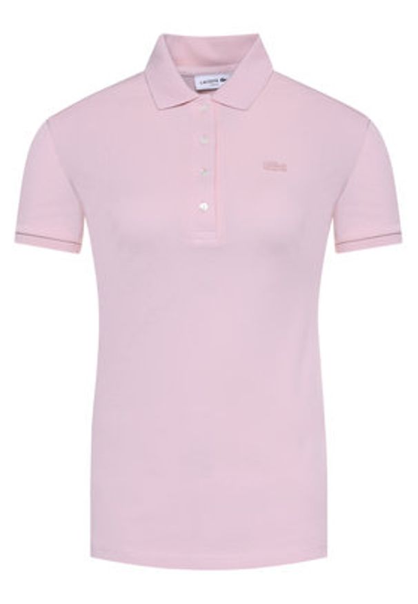 Lacoste Polo PF5462 Różowy Slim Fit. Typ kołnierza: polo. Kolor: różowy. Materiał: bawełna