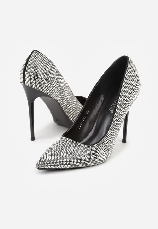 Born2be - Czarne Szpilki w Eleganckim Stylu z Cyrkoniami Arweda. Okazja: na co dzień. Kolor: czarny. Obcas: na szpilce. Styl: elegancki