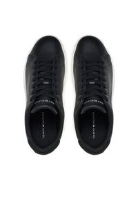TOMMY HILFIGER - Tommy Hilfiger Sneakersy Th Court Lth Detail Ess FM0FM05367 Czarny. Kolor: czarny. Materiał: skóra #3