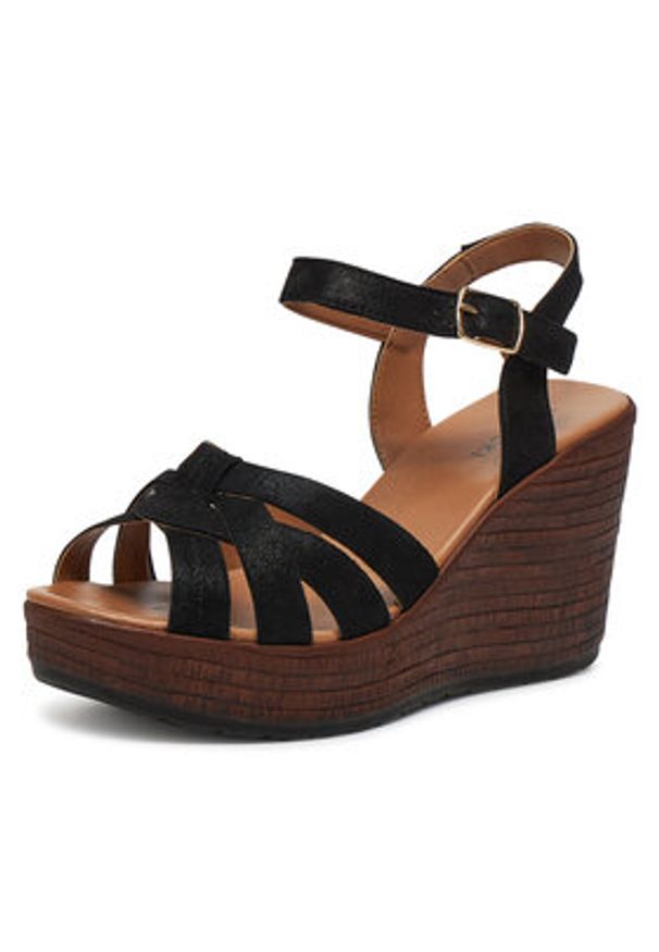 Lasocki Sandały WI23-LEMONE-03 Czarny. Kolor: czarny. Materiał: skóra, zamsz