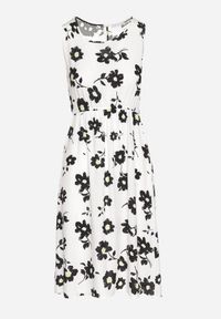 Born2be - Biała Sukienka w Kwiaty o Rozkloszowanym Kroju na Szerokich Ramiączkach Naivoriel. Okazja: na co dzień. Typ kołnierza: dekolt w serek. Kolor: biały. Materiał: zamsz. Długość rękawa: na ramiączkach. Wzór: kwiaty. Typ sukienki: rozkloszowane. Styl: elegancki, casual #3