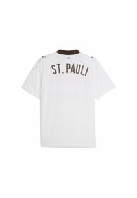 Puma - Męska koszulka wyjazdowa FC St. Pauli 25/26 PUMA White Espresso Brown. Kolor: biały, brązowy, wielokolorowy