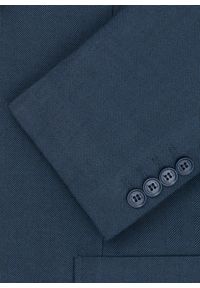 Pako Lorente - PAKO LORENTE – Granatowa marynarka męska bez podszewki. Okazja: na co dzień. Kolor: niebieski. Materiał: jeans. Wzór: paski. Styl: casual, sportowy #7