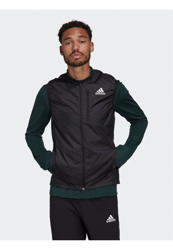 Adidas - adidas Kamizelka Own The Run Vest HL3926 Czarny Slim Fit. Kolor: czarny. Materiał: syntetyk