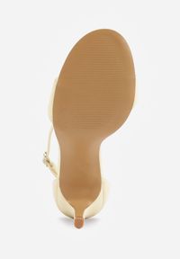 Renee - Żółte Sandały na Szpilce z Wyciętą Cholewką Metiotai. Zapięcie: sprzączka. Kolor: żółty. Wzór: kwiaty. Obcas: na szpilce. Styl: elegancki #4