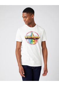 Wrangler - MĘSKI T-SHIRT WRANGLER RAINBOW OFF WHITE W7J9D3737