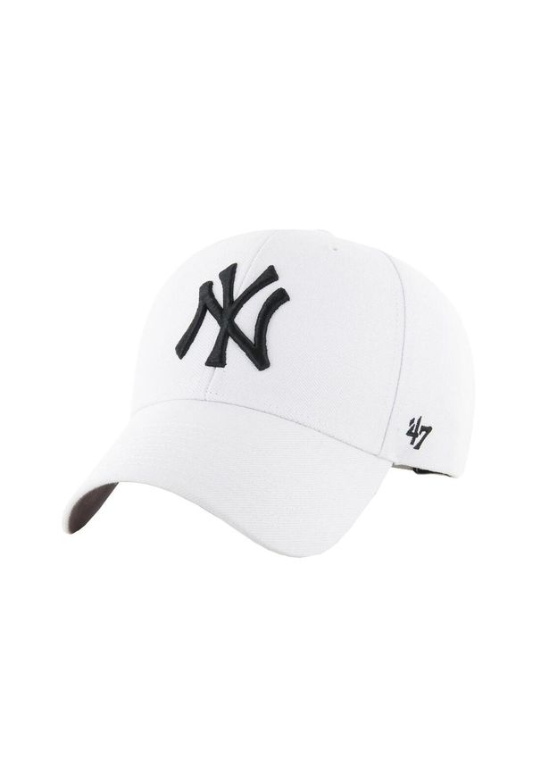 47 Brand - Czapka z daszkiem dla dorosłych New York Yankees MVP Cap. Kolor: biały. Materiał: wełna, akryl