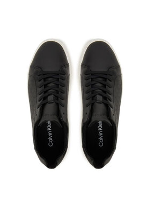 Calvin Klein Sneakersy Low Pro Cups Lace Up Lth Aop HW0HW02817 Czarny. Kolor: czarny. Materiał: skóra