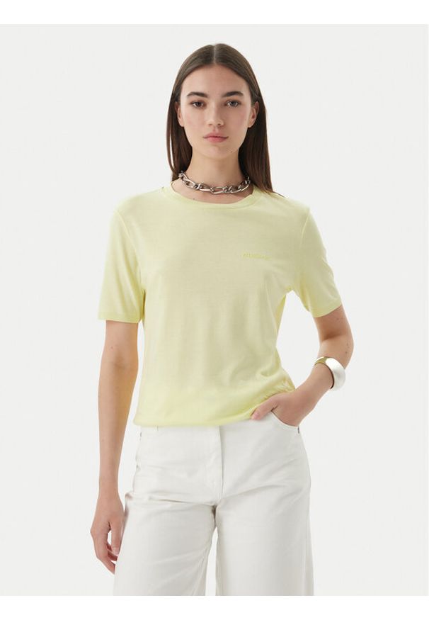 Patrizia Pepe T-Shirt 2M4542/J419-Y841 Żółty Regular Fit. Kolor: żółty. Materiał: bawełna