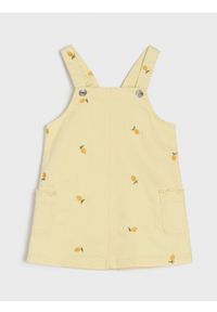 Sinsay - Sukienka ogrodniczka z motywem cytryn - żółty. Kolor: żółty #1
