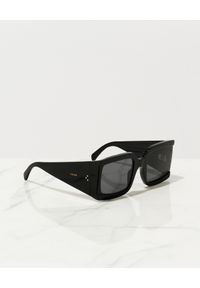 CELINE - Okulary przeciwsłoneczne. Kształt: prostokątne. Kolor: czarny. Materiał: materiał. Wzór: aplikacja #4