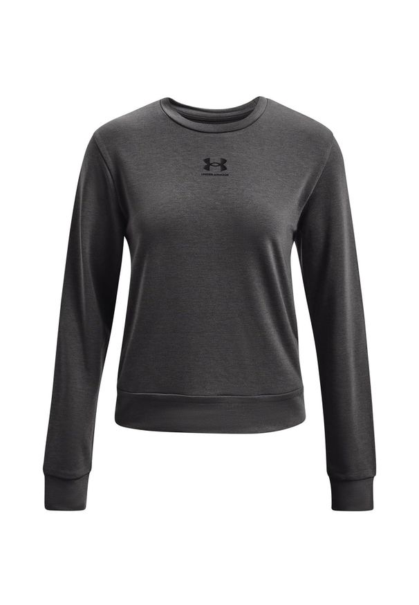 Damska bluza z kołnierzem typu crew neck Under Armour Rival. Kolor: szary, wielokolorowy, brązowy, czarny. Materiał: polar. Sport: fitness