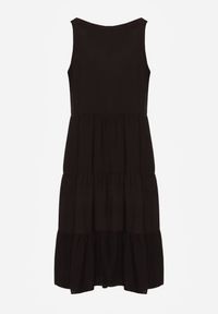 Renee - Czarna Bawełniana Sukienka o Rozkloszowanym Kroju Bez Rękawów Gladea. Okazja: na co dzień, na randkę. Kolor: czarny. Materiał: bawełna. Długość rękawa: bez rękawów. Sezon: lato, jesień. Typ sukienki: proste. Styl: casual, elegancki #5