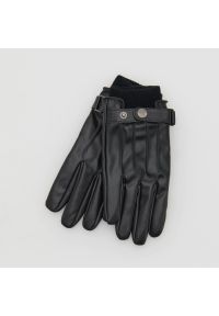 Reserved - Rękawiczki z imitacji skóry - Czarny. Kolor: czarny. Materiał: skóra #1