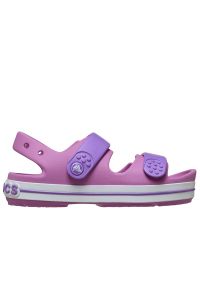 Sandały dziecięce Crocs Crocband Cruiser Sandal 209423-6WQ - różowe. Kolor: różowy. Materiał: materiał. Styl: sportowy #1