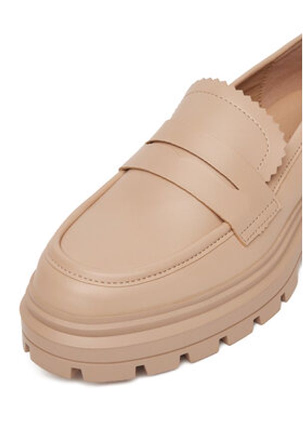 DeeZee Loafersy 58682-8 Beżowy. Kolor: beżowy. Materiał: skóra
