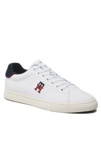 TOMMY HILFIGER - Tommy Hilfiger Sneakersy Core Vulc Varsity Monogram FM0FM04350 Biały. Kolor: biały. Materiał: skóra