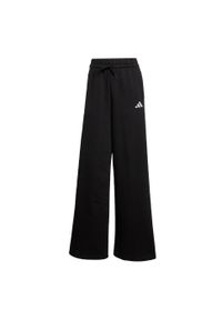 Adidas - Spodnie adidas 3-Stripes Fleece Wide. Kolor: czarny