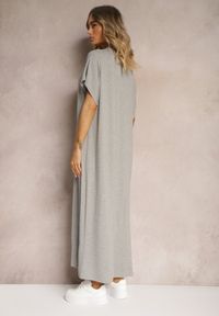 Renee - Szara Pudełkowa Sukienka z Wiskozy z Rozcięciem Vimoray. Kolor: szary. Materiał: wiskoza #5