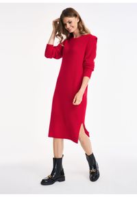 Ochnik - Sukienka damska. Kolor: czerwony. Materiał: materiał. Typ sukienki: proste #2