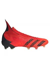 Adidas - Buty piłkarskie adidas Predator Freak+ Fg M FY6238 pomarańcze i czerwienie. Kolor: czerwony. Materiał: guma. Szerokość cholewki: normalna. Sezon: jesień. Sport: piłka nożna