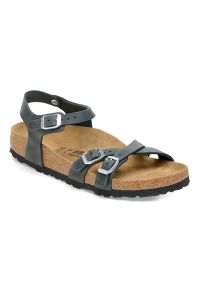 Sandały damskie czarne Birkenstock Kumba FL. Nosek buta: otwarty. Zapięcie: pasek. Kolor: czarny. Materiał: zamsz, materiał, welur, nubuk. Wzór: paski. Sezon: lato. Styl: elegancki #3