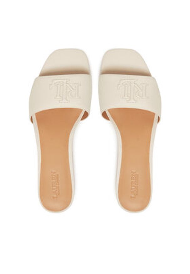 Lauren Ralph Lauren - LAUREN RALPH LAUREN Klapki Everley 802959143009 Biały. Kolor: biały. Materiał: skóra