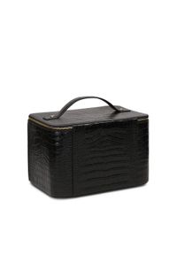 Kazar - Duża sztywna kosmetyczka z tłoczonej skóry. Kolor: czarny. Materiał: skóra #3