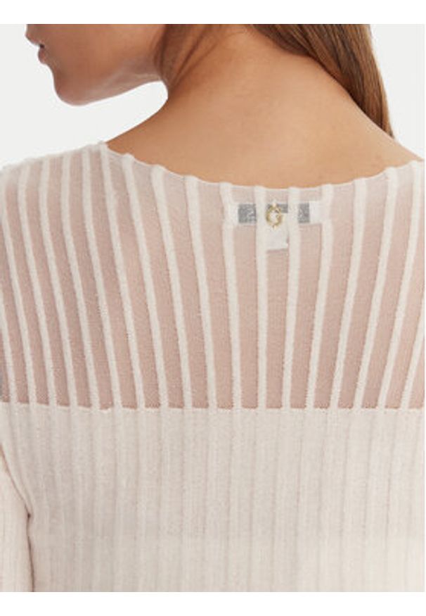 Guess Sweter W5BR62 Z0890 Écru Slim Fit. Materiał: syntetyk