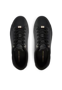 TOMMY HILFIGER - Tommy Hilfiger Sneakersy Golden Hw Court Sneaker FW0FW07702 Czarny. Kolor: czarny. Materiał: skóra