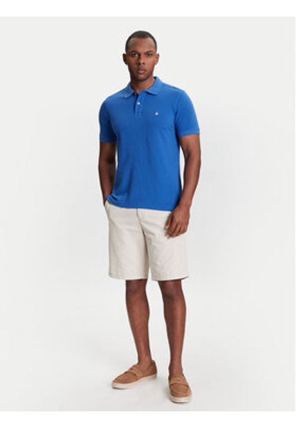 United Colors of Benetton - United Colors Of Benetton Polo 3089J3179 Niebieski Regular Fit. Typ kołnierza: polo. Kolor: niebieski. Materiał: bawełna