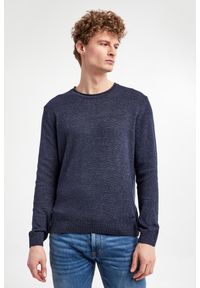 Sweter męski Mendor JOOP!. Materiał: materiał, bawełna, prążkowany, len, dzianina, jeans. Wzór: aplikacja, ze splotem