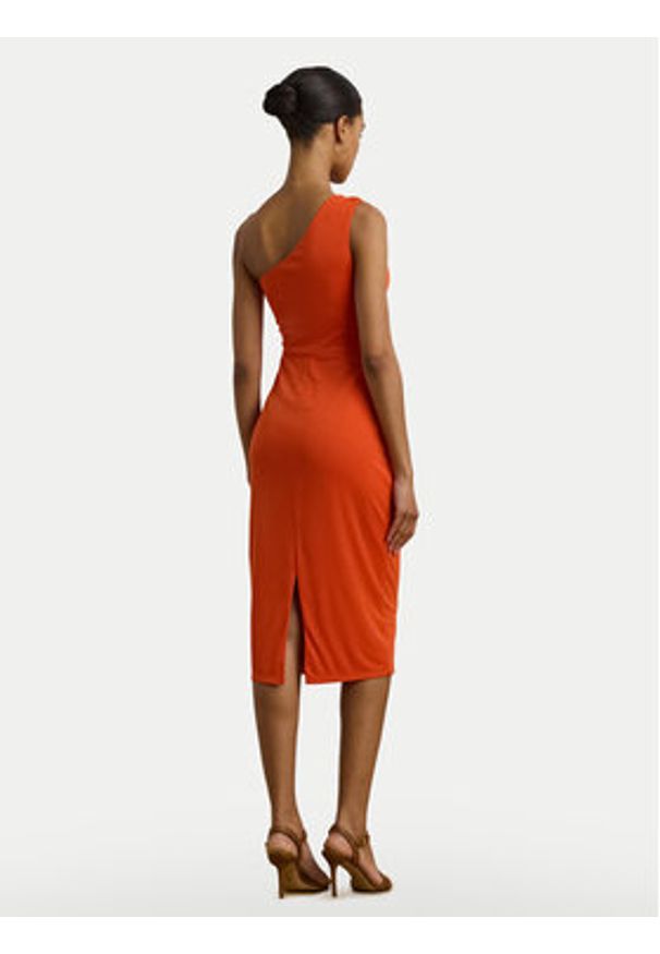 Lauren Ralph Lauren - LAUREN RALPH LAUREN Sukienka koktajlowa 253903046003 Pomarańczowy Slim Fit. Kolor: pomarańczowy. Materiał: syntetyk. Styl: wizytowy