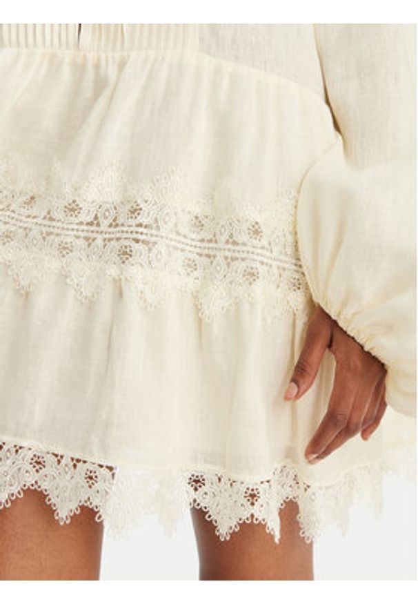 BARDOT - Bardot Sukienka letnia Antonia 59849DB Beżowy Relaxed Fit. Kolor: beżowy. Materiał: len. Sezon: lato