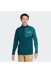 Adidas - Koszulka Terrex Multi Climacool 1/2 Zip Long Sleeve. Kolor: zielony, niebieski, wielokolorowy. Długość rękawa: długi rękaw. Technologia: ClimaCool (Adidas)