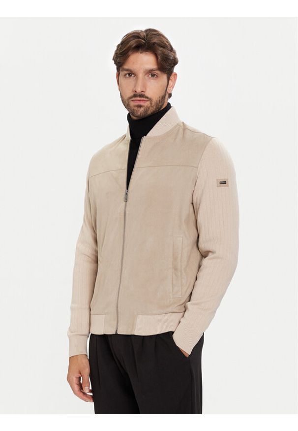 Bugatti Kurtka bomber 7600-75527C Beżowy Regular Fit. Kolor: beżowy. Materiał: syntetyk