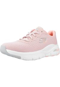 skechers - Kapcie SKECHERS ARCH FIT-INFINITY COOL Rose. Kolor: różowy. Materiał: tkanina