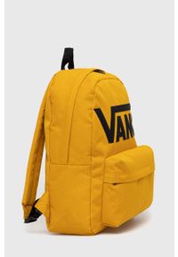 Vans plecak kolor żółty duży z aplikacją. Kolor: żółty. Wzór: aplikacja #3
