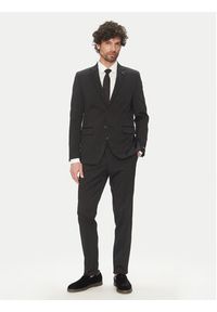 Karl Lagerfeld - KARL LAGERFELD Marynarka 155244 552042 Czarny Regular Fit. Typ kołnierza: dekolt w karo. Kolor: czarny. Materiał: bawełna #3