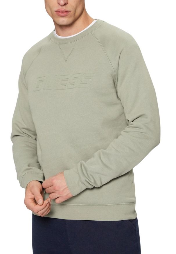 Guess - GUESS Zielona bluza męska New Aldwin, Rozmiar XL. Kolor: zielony