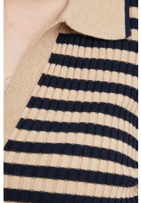 Scotch & Soda sweter z domieszką wełny damski kolor beżowy lekki. Kolor: beżowy. Materiał: wełna. Długość rękawa: długi rękaw. Długość: długie #4