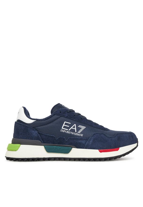 EA7 Emporio Armani Sneakersy 7X000380 AF19175 MZ230 Granatowy. Kolor: niebieski. Materiał: materiał